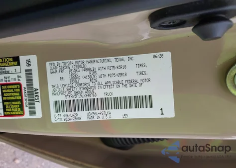 2020 Toyota Tundra Limited from USA, damaged, VIN 5TFHY5F19LX940768